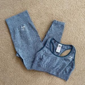 gymshark vital seamless set (teal marl)
